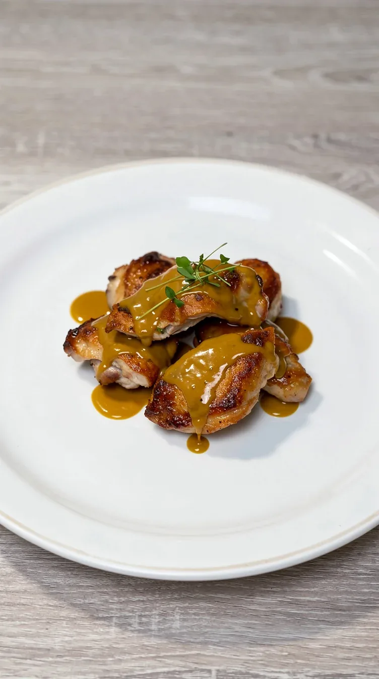Pollo en salsa de miel y mostaza