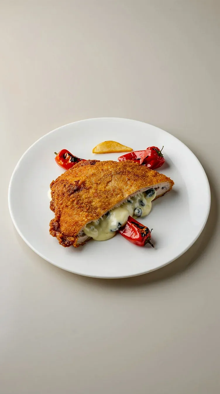 Cachopo Asturiano con Pimientos del Piquillo y Queso Azul